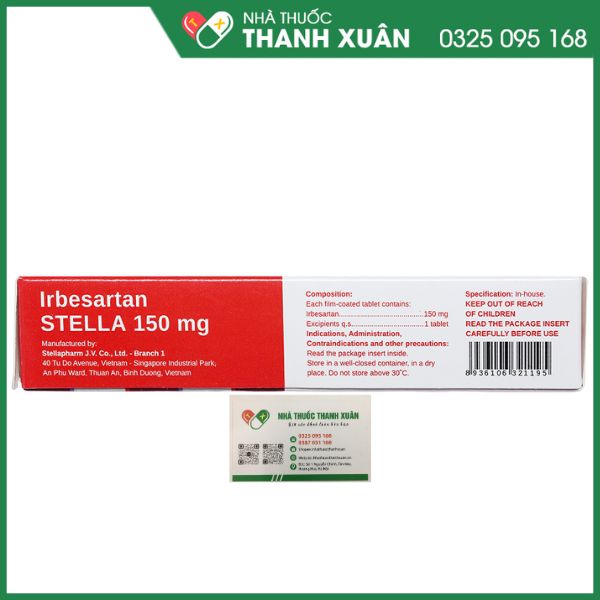 Irbesartan STELLA 150mg thuốc điều trị tăng huyết áp